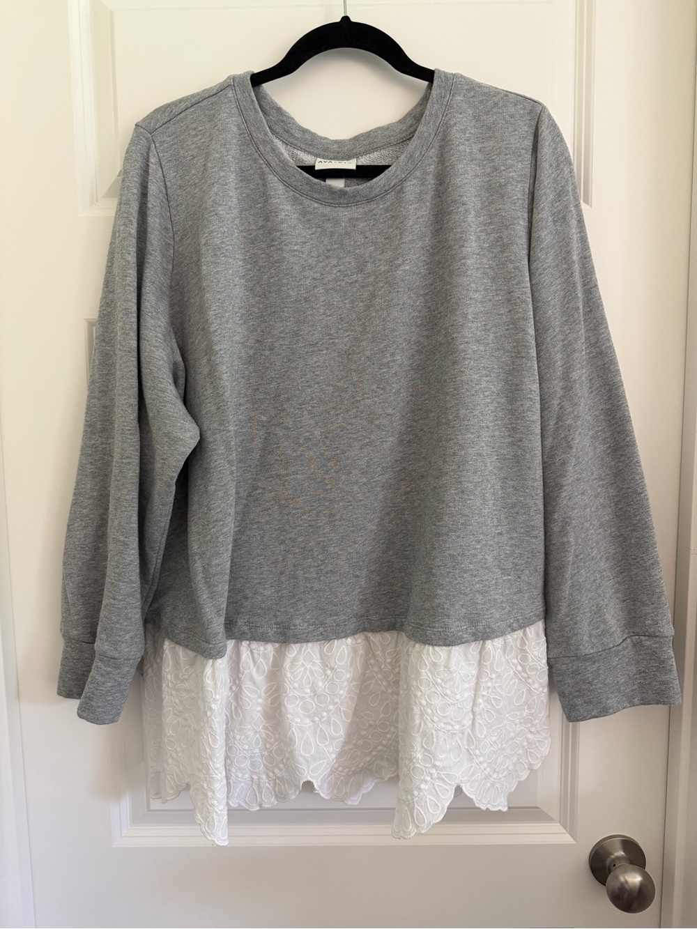 Lace trimmed sweatshirt